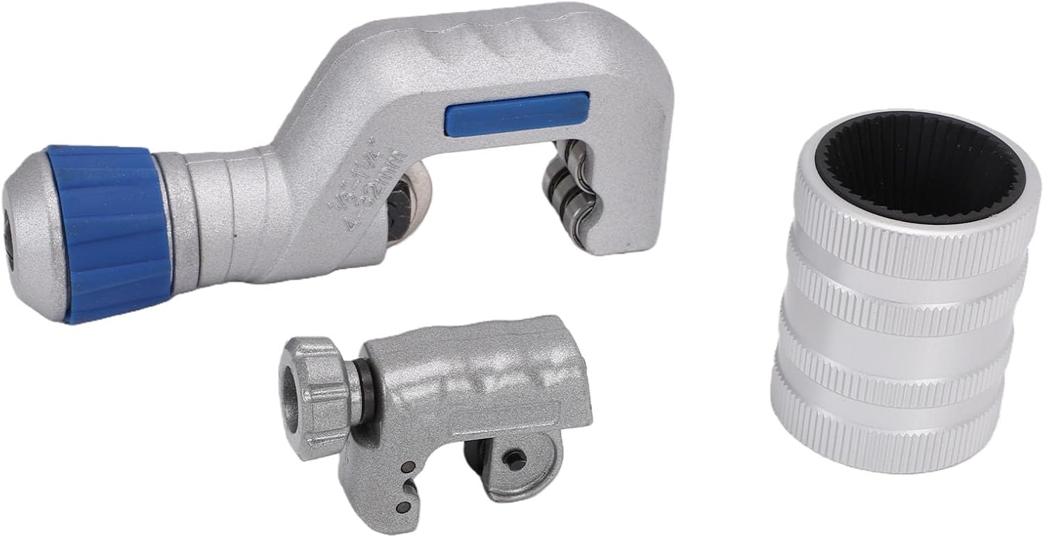 Generic Precise Tubing Cutter Set with Reamer for Clean Cuts and Long Lifespan for Plumbing and DIY Projects Copper Tube Cutter for Aluminum, 2 Tube 1 Reamer