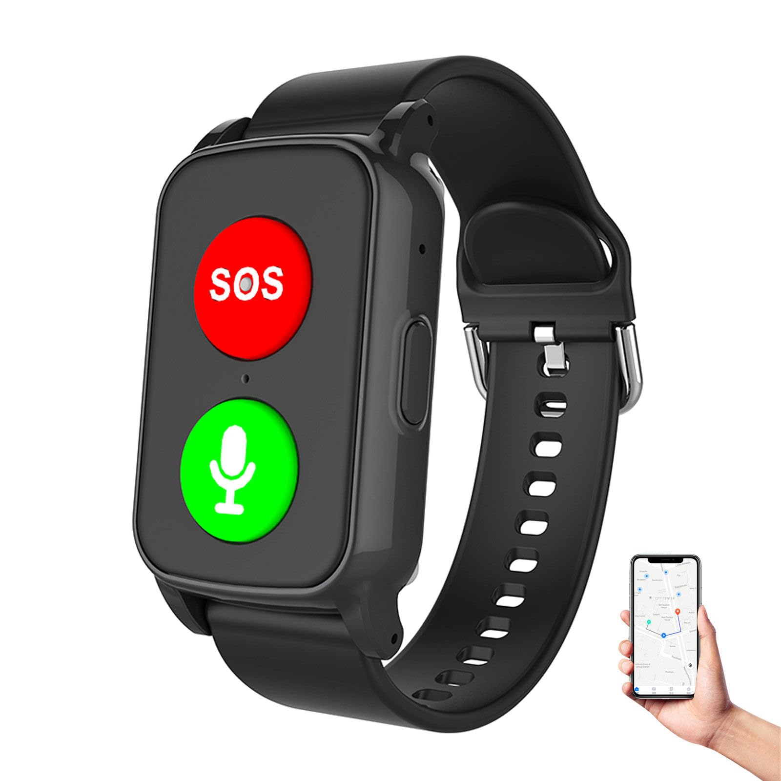 Reloj para Personas Mayores GPS Adultos con Detección De Caídascon Botón De Llamada De Emergencia Botón, Detector Caída, Monitoreo De La Salud Red