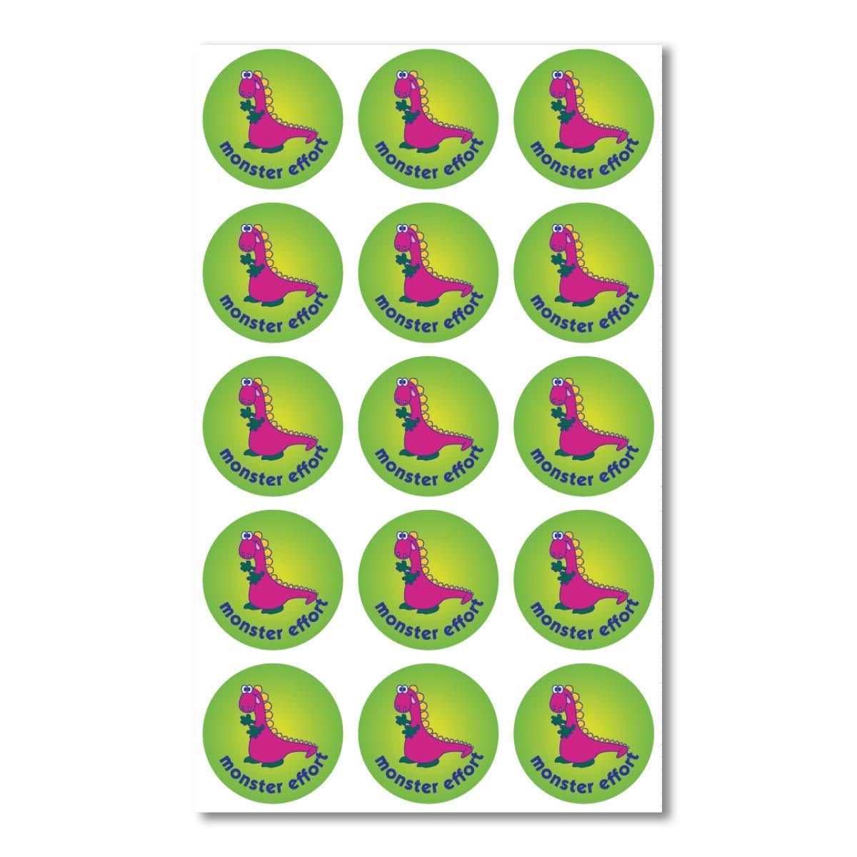 Dino - Monster Effort Stickers 38mm (Pack of 75), Green - Image 2