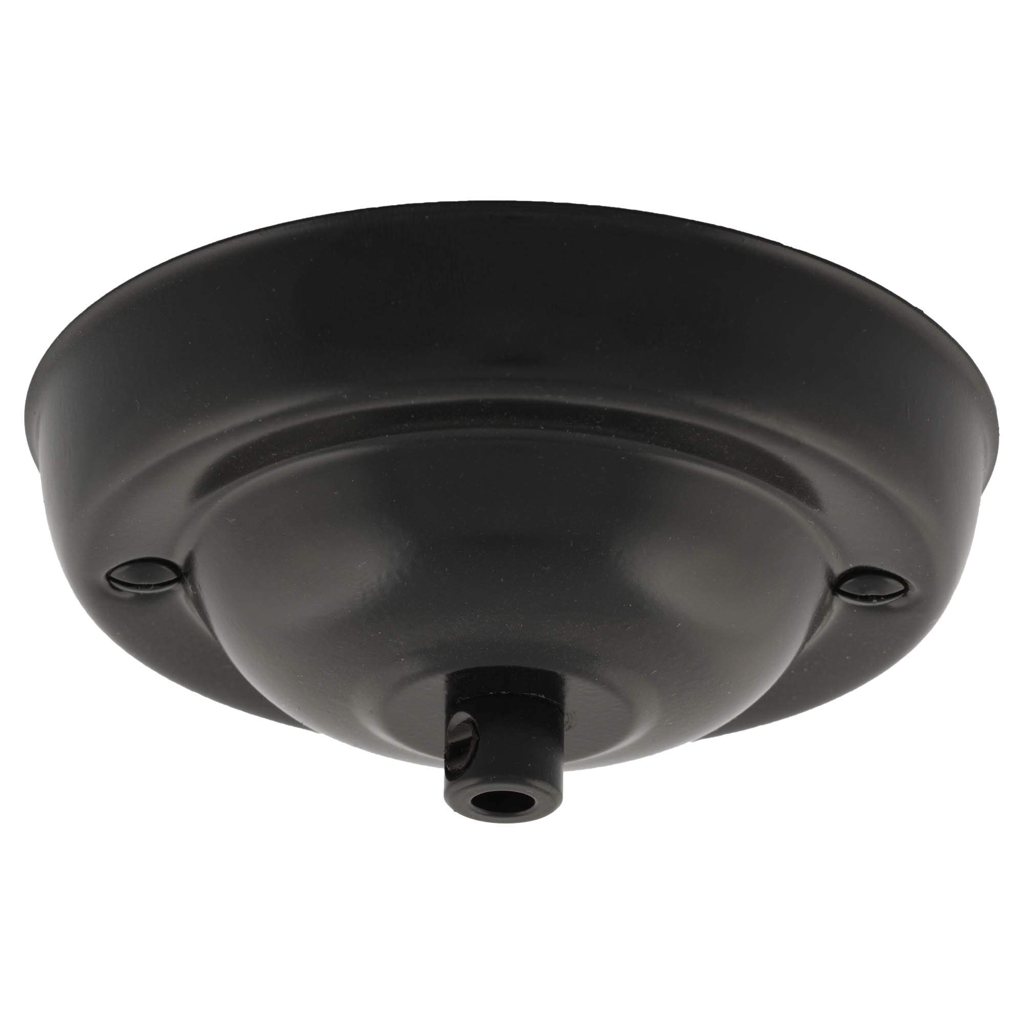 Elektek Jet Black 108Mm Diameter Ceiling Rose With Cord Grip Metallic Finishes Powder Coated Colours For Pendant Light Fittings