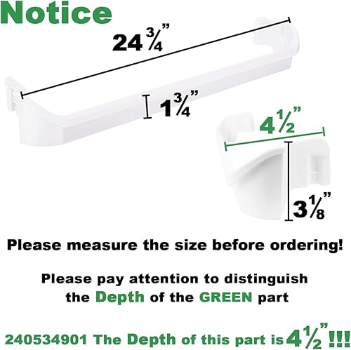 Vista 11 de [Actualización] 240534901 Barra de estante para puerta de refrigerador apta para frigidaire kenmore Reemplazar 948954 AP3214630 PS734935 EAP734935