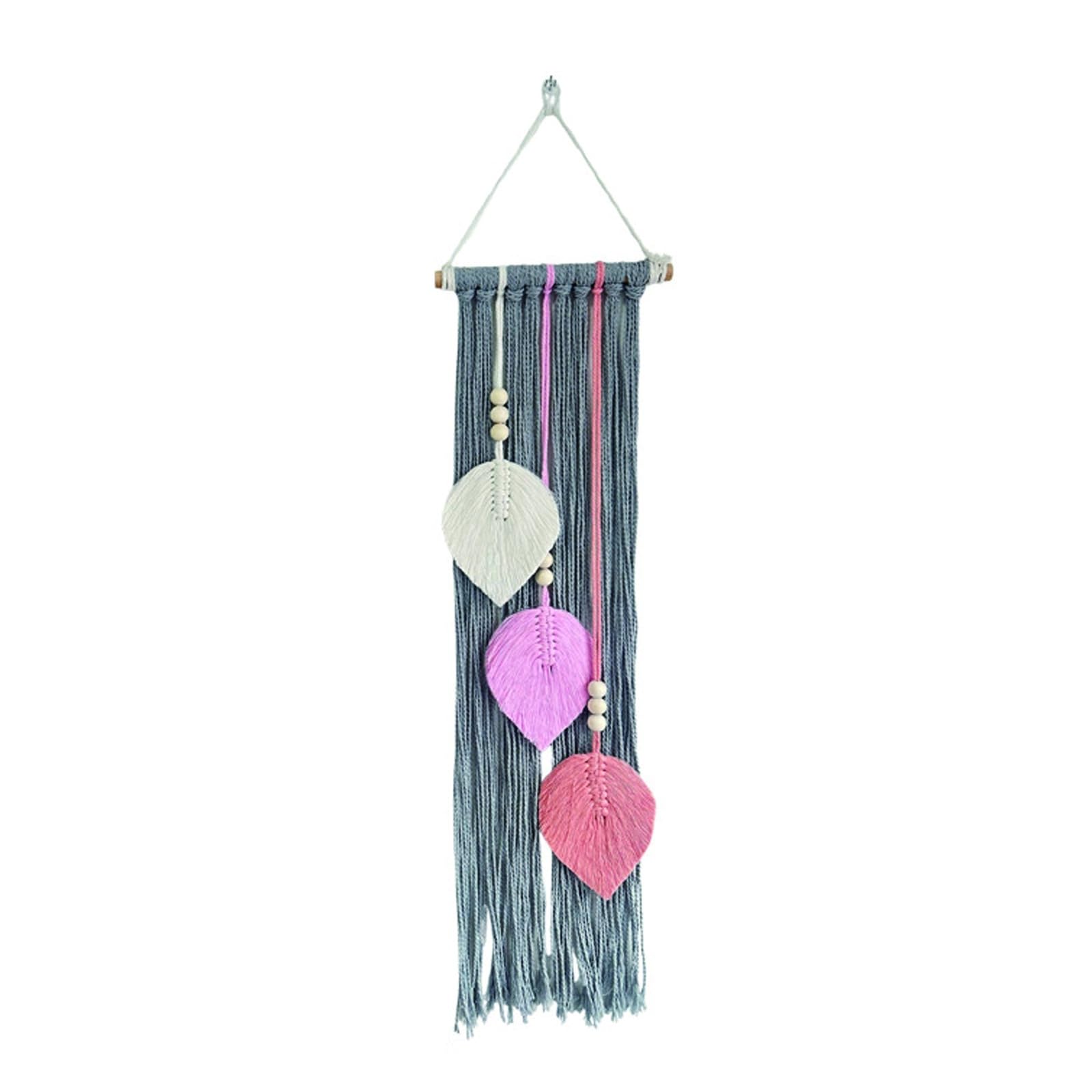 TaLcuS Large Macrame Wall Hanging, Tie-dye Woven Tassel Yarn Tapestry, Boho Wall Art Home Decor for Bedroom, Living Room(Gray)