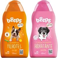Kit Shampoo Filhotes E Condicionador Hidratante 500ml Beeps Pet Cães Gatos