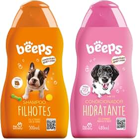 Kit Shampoo Filhotes E Condicionador Hidratante 500ml Beeps Pet Cães Gatos