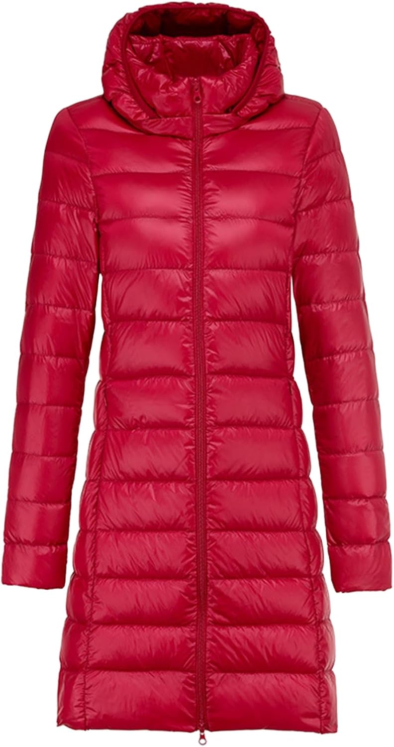 Long Puffer Coat Women Winter Warm Packable Down Jacket Lightweight Oversized Slim Fit Hooded Jackets Duck Down Coats