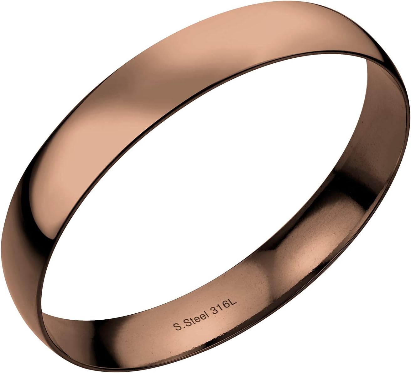 555Jewelry Bracciale rigido in acciaio inox largo 12 mm per le donne, Metallo