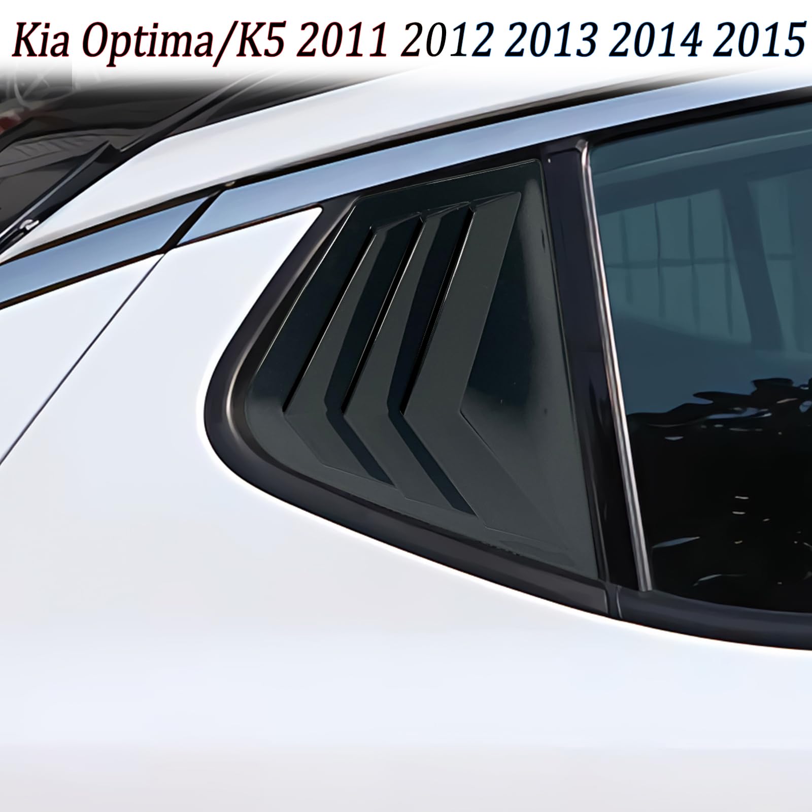 Glossy Black Rear Quarter Window Louvers For Kia Optima/K5 Sedan 2016-2020 - ABS Trim Panel Covers (Pair)