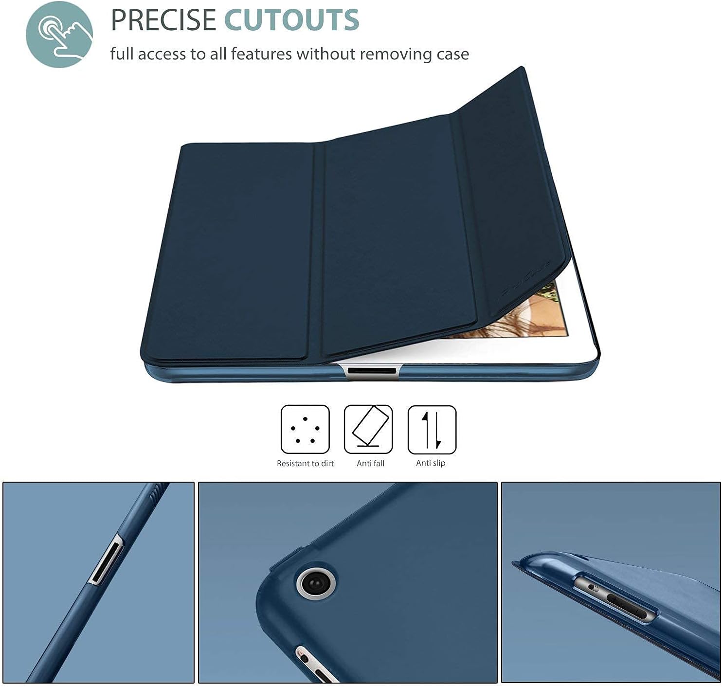 ProCase iPad 2 3 4 Case (Old Model) Bundle with Pencil Holder Sticker for Apple Pencil 1st and 2nd Gen