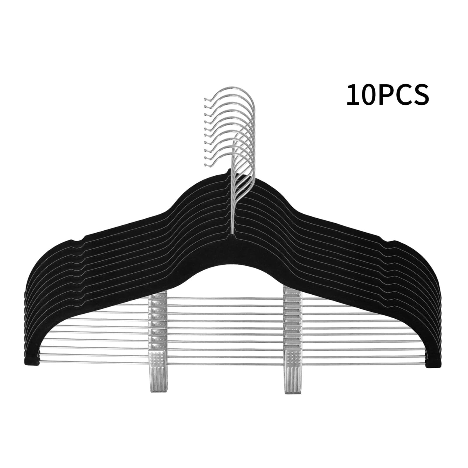 Perchas Ropa 10 Perchas de Terciopelo ultrafinas con Pinzas móviles, Antideslizantes, for Faldas y Pantalones, for Viajes en casa