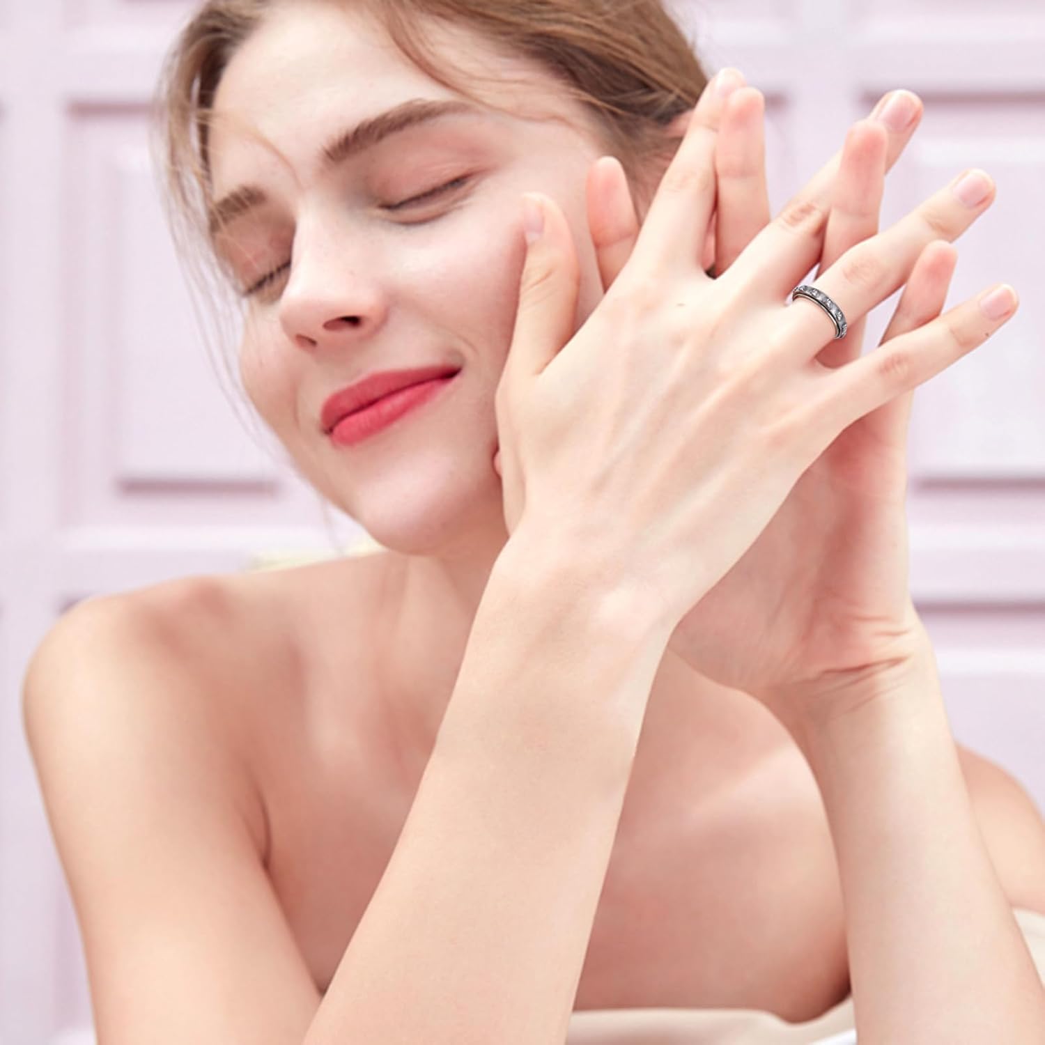 Ladytree Butterfly Semicolon Anxiety Relieve Spinner Rings My Story Isn't Over Yet Semicolon Fidget Ring Sterling Silver ADHD Stress Relieving Ring for Women Men