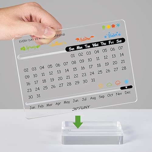 Miniatura 6 de Calendario de escritorio acrílico perpetuo  Bonita decoración moderna de oficina y regalos de oficina para compañeros de trabajo, mujeres y hombres