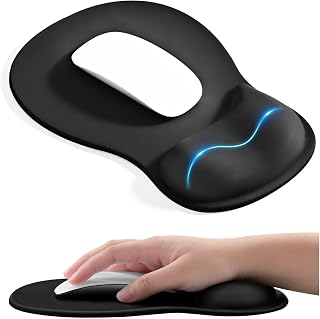 EooCoo Ergonomic Mouse Pad with Gel Wrist Rest - Concave Design Relieves Carpal Tunnel Pain, Non-Slip Base for Office & Gaming