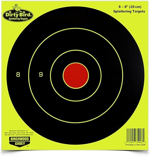 Birchwood Casey Bird Bull's-Eye Yellow Splattering Targets Practice Shooting for Indoor and Outdoor Use