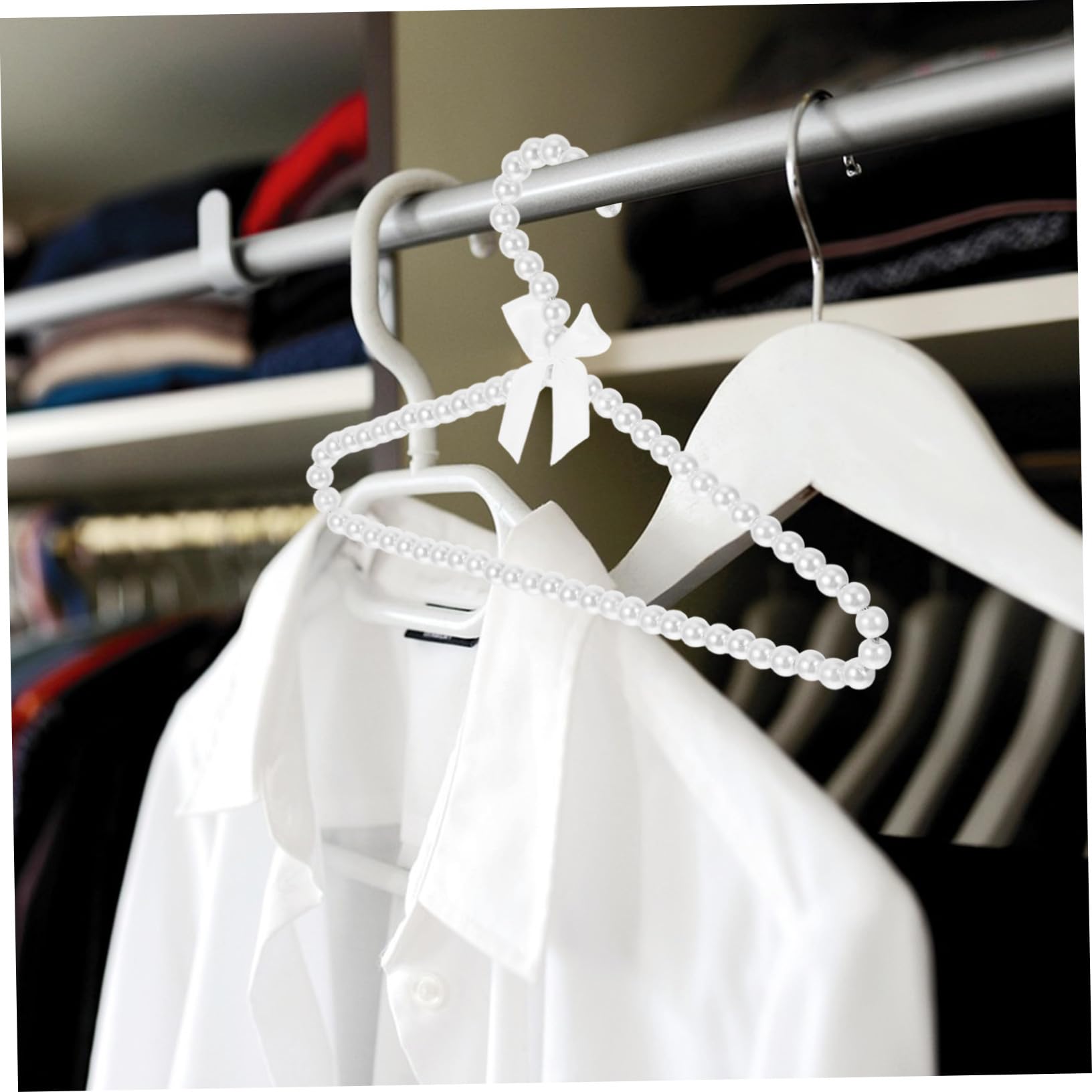 LABRIMP 5 pezzi Grucce Antiscivolo per Perle e Fiocco Appendini Resistenti per Camicie Pantaloni Maglioni e Gonne Protezione Segni per Asciugatura in Balcone e Armadio