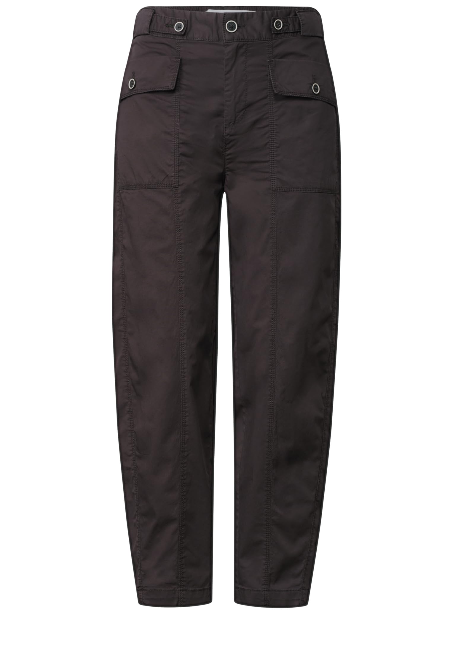 Street One Damen High Waist Barrel Leg Hose im Casual Fit 3818741