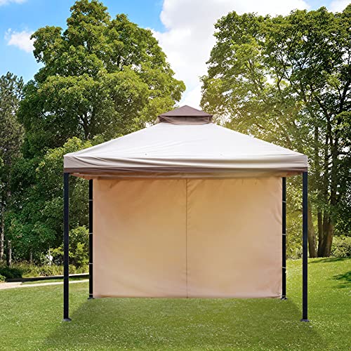 Mihu Gazebo Replacement Curtains For 10X10 Or 10X12 Outdoor Gazebo, One Sidewall Privacy Panel With Zipper, Khaki #TOP5