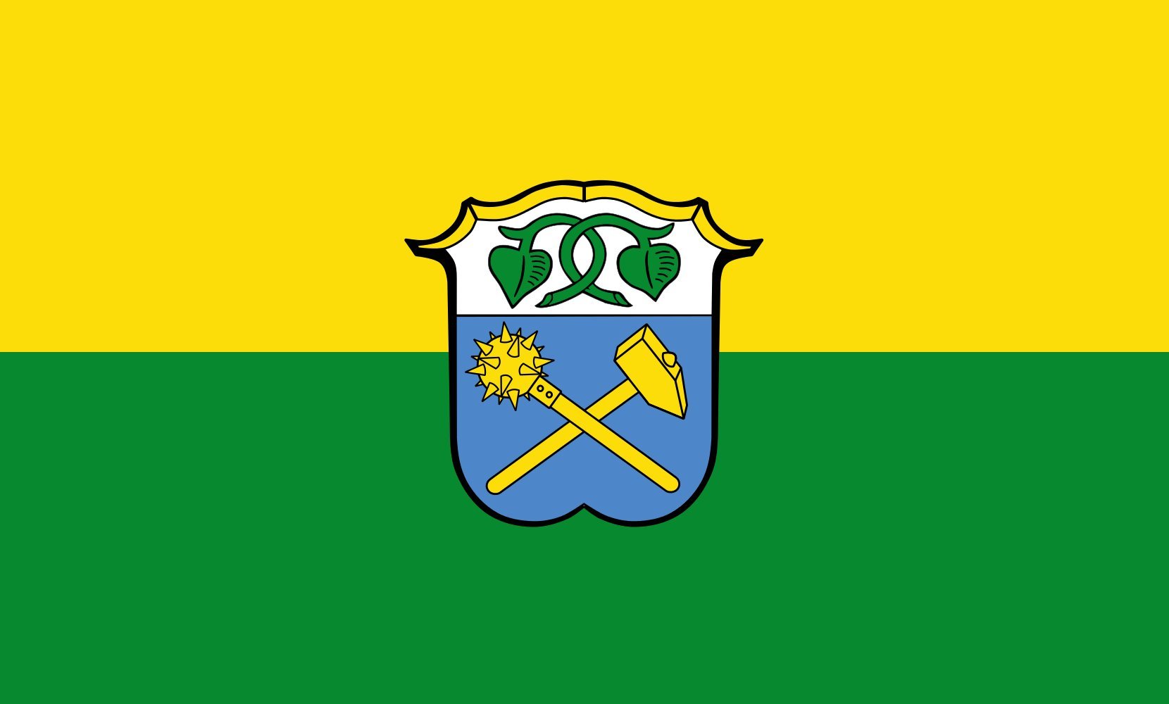 Drapeau Waakirchen 1.35m² grand format pour pavoisement de mairie