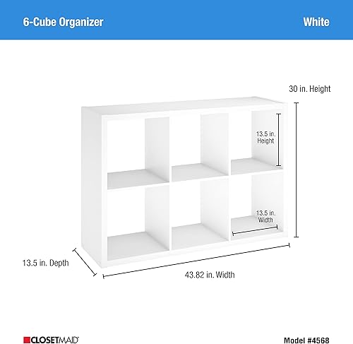 Miniatura 3 de ClosetMaid Estantería Organizadora de Almacenamiento de 6 Cubos Librero con Respaldo Abierto, Vertical u Horizontal, Fácil Montaje, Madera, Acabado