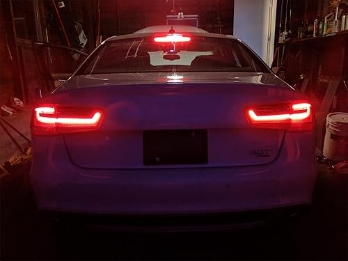 Miniatura 3 de iJDMTOY OEM-Spec - Conjunto de barra de luz de freno para parabrisas trasero con lente roja, montaje alto, compatible con Audi A4 S4 Sedan 2009-2016