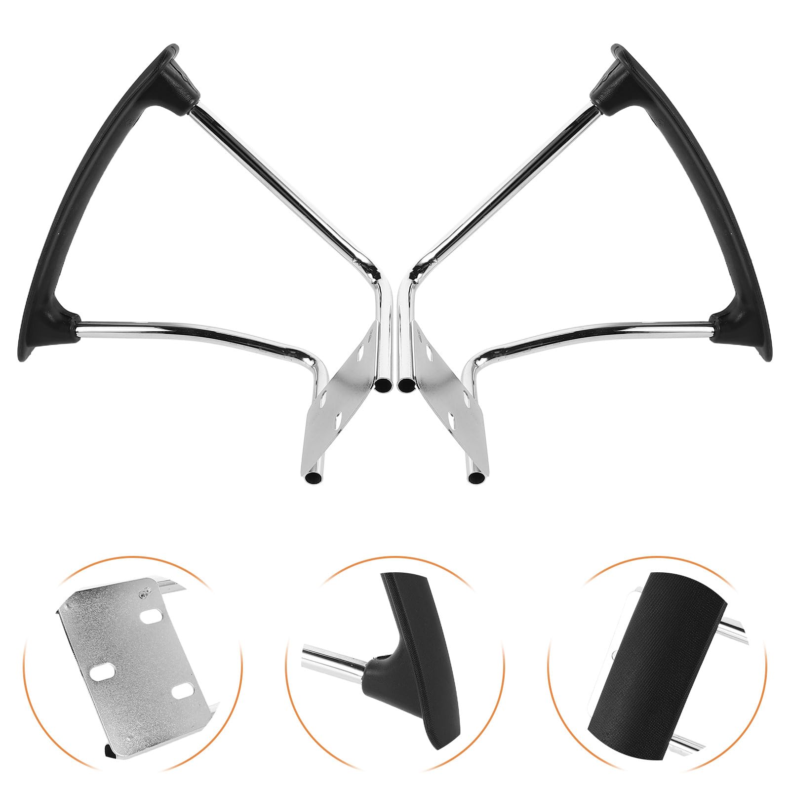 HEMOTON Reposabrazos de Repuesto Juego de 2 Diseño Ergonómico, Material Acero Inoxidable y PP, Compatibles Sillas para Oficina y Gaming, para Silla de Oficina