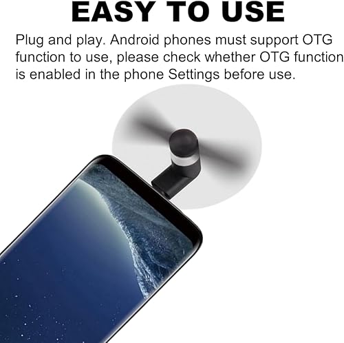 Vista 2 de Ventilador de teléfono USB C, paquete de 4 mini ventiladores de teléfono celular portátiles para iPhone 16/15 y teléfonos celulares Android