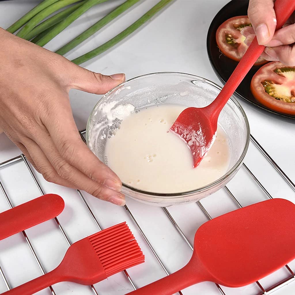 6 unids/set Juego de herramientas de cocina antiadherente cuchara espátula, cucharón, batidores de huevos de silicona resistente al calor crema raspador herramienta de cocina