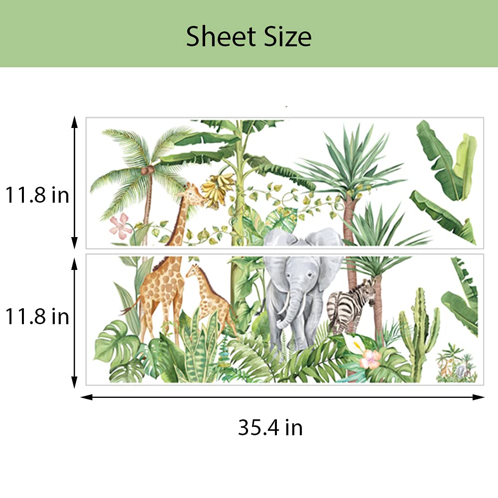 Buy Supzone Tropical Rainforest Wall Sticker Jungle Animal Wall Decal