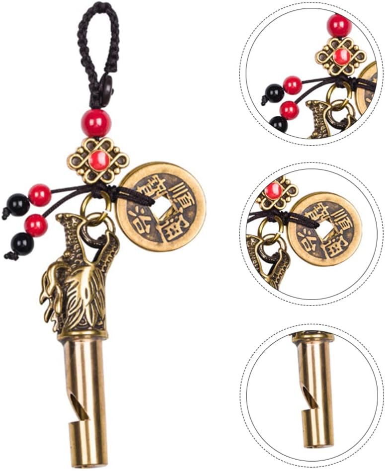 Housoutil Whistle Emergency 3PCS Vintage Brass Whistle, Dragon Head Elegant Pendant Whistle, Emergency Survival Whistle, Loud Survival Keychain Hanging Pendant for Outdoors, Camping, Hiking and Sports : Sports & Outdoors