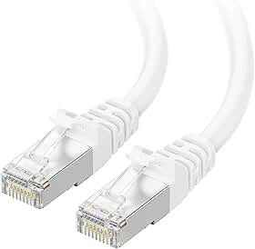 Cable Matters Cabo Ethernet Cat6A blindado 10Gbps Snagless 7,6 m (SSTP, cabo Ethernet blindado SFTP, cabo blindado Cat6, cabo de rede blindado Cat 6) em branco