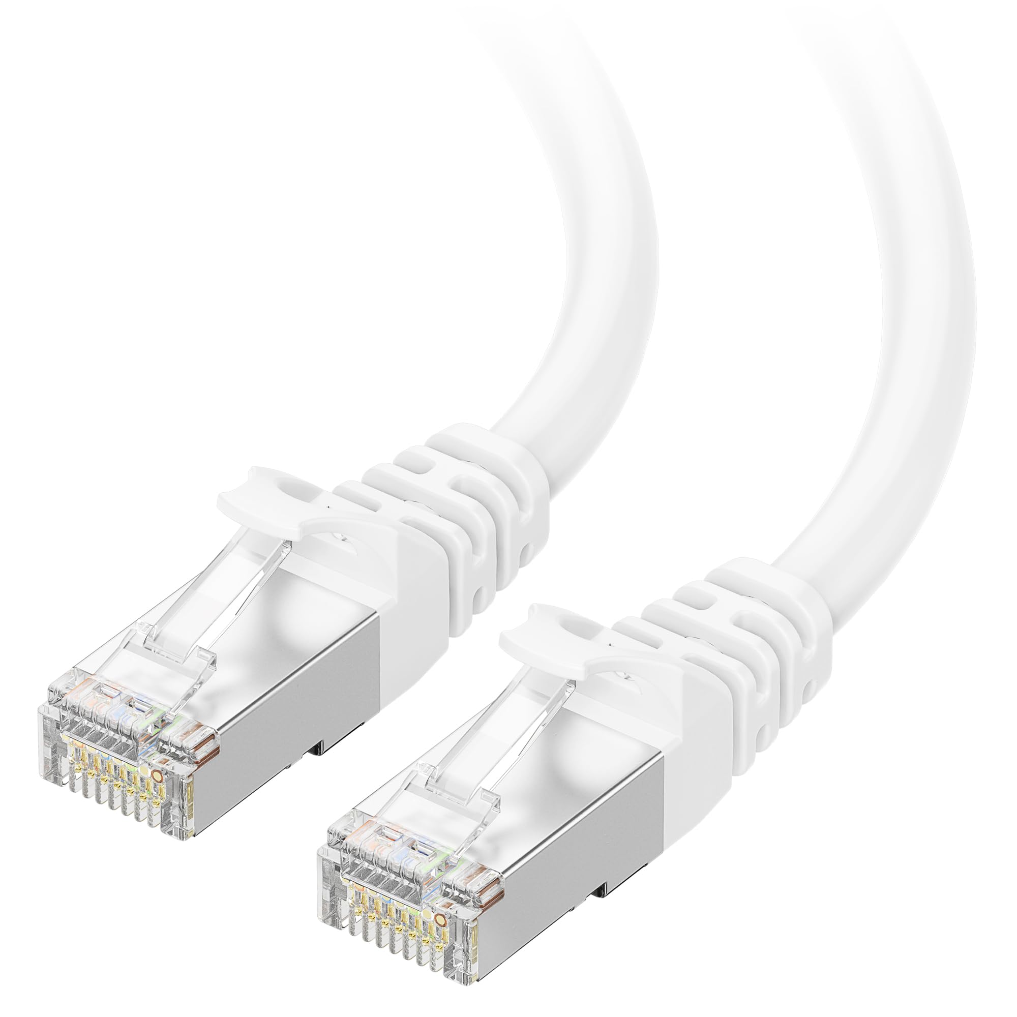 Cable Matters 10Gbps Snagless Shielded Cat6A Ethernet Cable 200 ft (SSTP, SFTP Shielded Ethernet Cable, Shielded Cat6 Cable, Cat 6 Shielded Network Cable) in White