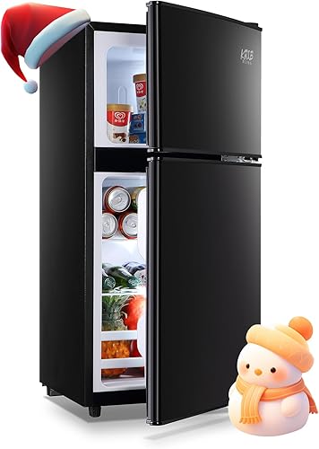 Miniatura 9 de Mininevera con congelador en la parte superior, refrigerador compacto de 3.5 pies cúbicos con termostato ajustable de 7 niveles, refrigerador