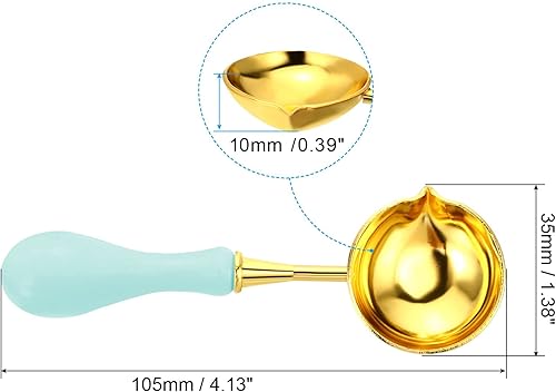 Miniatura 2 de PATIKIL Cuchara de sellado de cera de 4 pulgadas, cuchara de fusión de sellado de cera de latón, mango de madera vintage para sello de cera, sobre