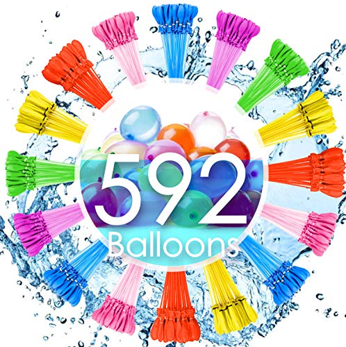 SDFLAYER Water Balloons Instant Balloons Easy Quick Fill Balloons Splash Fun for Kids Girls Boys Balloons Set Party Games Quick Fill 592 Balloons for Outdoor Summer Funs B15