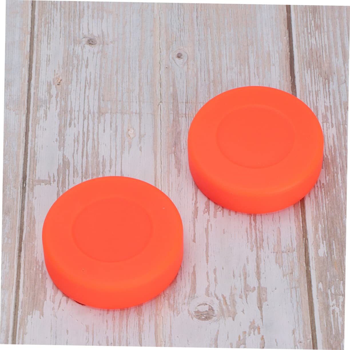 Homoyoyo Lot de 3 Rondelles de Hockey Professionnelles en PVC Mat Orange Dureté Réglable Accessoires de Sport Extérieur pour Hockey sur Glace