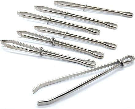 12Pcs Metal Easy Pull Bodkin Threader Tweezers Sewing Machine Tweezers Clips for Handwork Sewing Craft DIY Tool, Silver