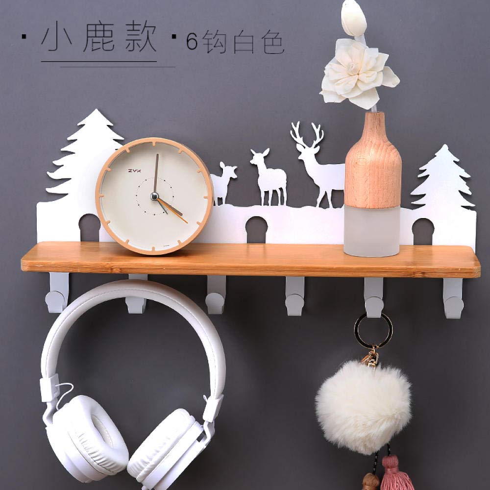 Porte-manteau mural à clé blanc design faon pour optimiser l'entrée