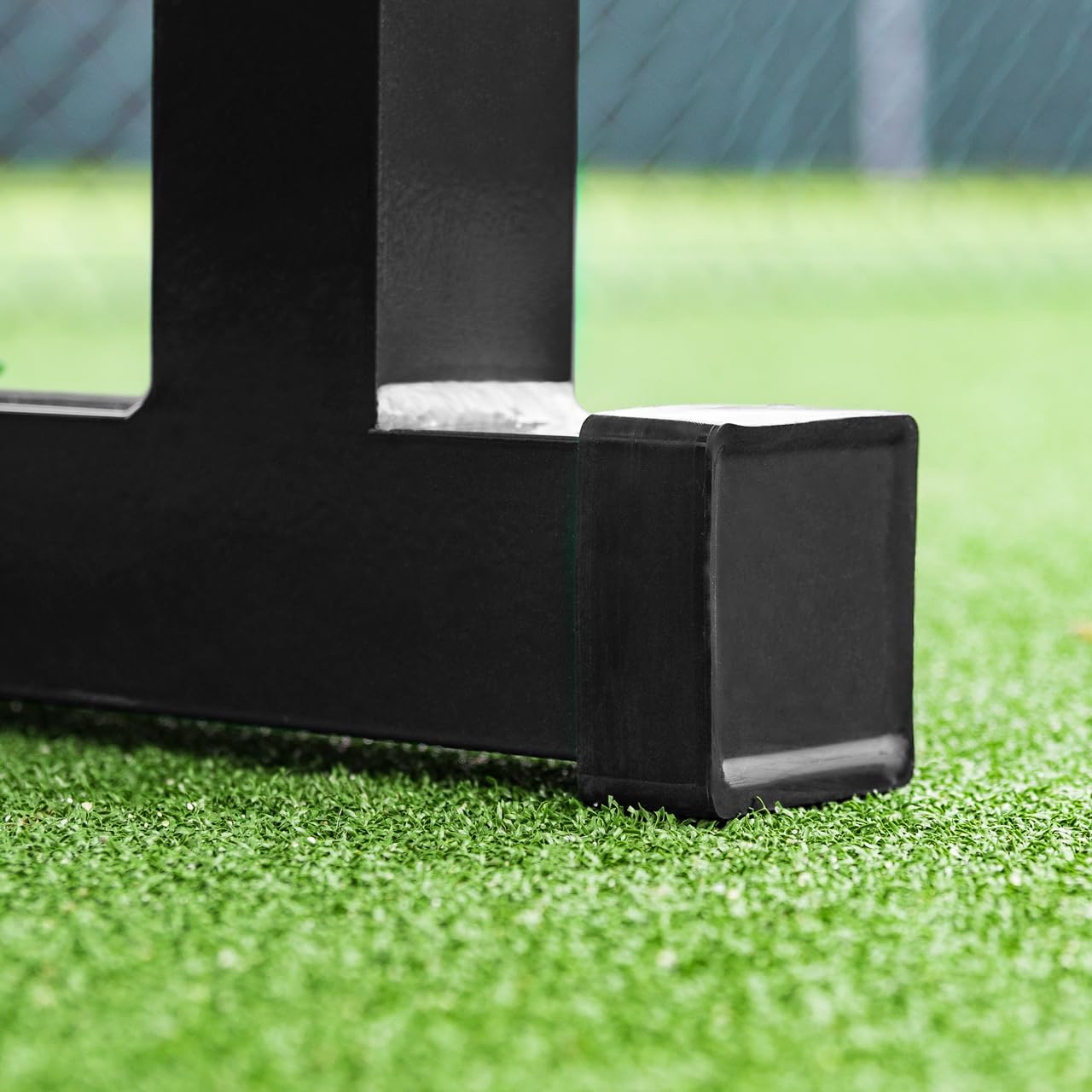 Vermont Tennis Court Bench, 6ft Aluminium Courtside Bench for 2-3 People, Weatherproof Tennis Player Seat with Rubber Non-Slip Feet, UV Powder-Coated for Indoor & Outdoor Courts (Black)