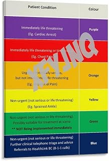 Hospital Color Codes Poster Medical Alert Nursing Cheat Sheet (1) Canvas Painting for Living Room Bedroom Decor 24x36inch(60x90cm) Frame-style