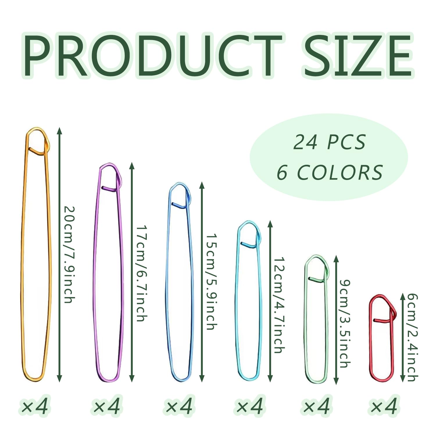 SYEYCW 24 Pcs Stitch Holder Set, Knitting Accessories, Stitch Holders for Knitting Crochet Safety Pins - Image 2