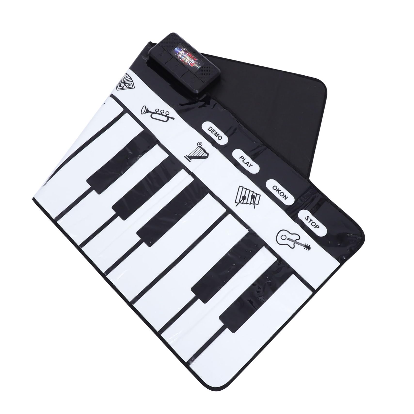 Tappeto Pianoforte Musicale 180x72cm Bianco 1 Pezzo | Tappetino Touch Play Tastiera, Confezione in Scatola Colorata, Resistenza All'usura e Finitura Liscia