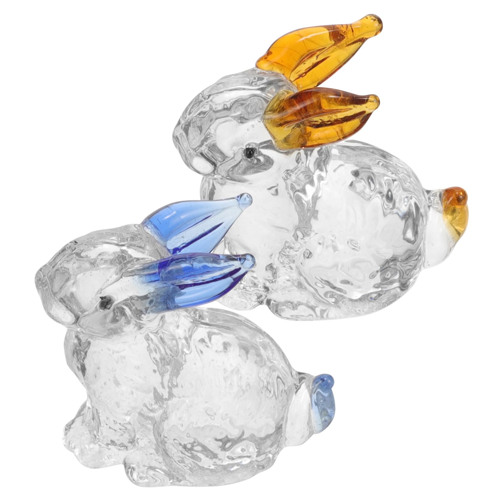 SOLUSTRE 10stücke Kristall Kaninchen Figurine Miniature Osterdeko Niedliche Statue Für Büro Und Wohnzimmer Blauer Und Farbton Kreative Tischdekoration