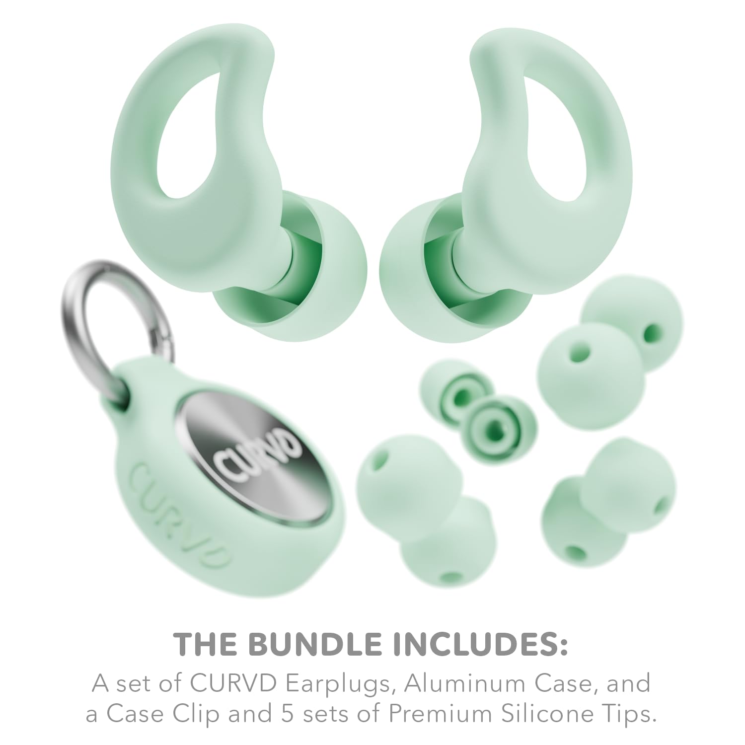 CURVD Ear Plugs for Sleeping, Noise Blocking Earplugs, 28dB SNR (Mint) — Amazon image 4