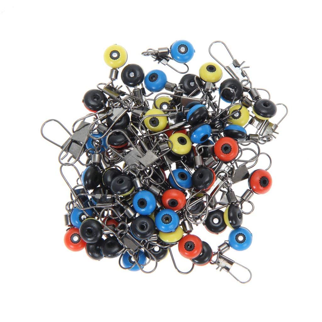 Pro-Noke 60pcs Premium Quality Fishing Tackle Swivel Running Ledger Slider Beads and Swivels 3 Size Sea Fishing Beads Accessories (Random)