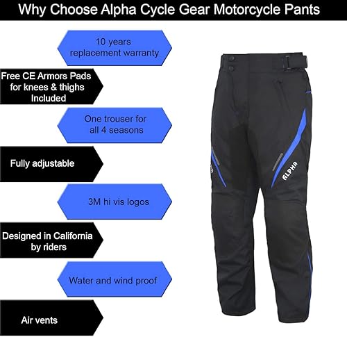 Miniatura 3 de Pantalones de motociclista para hombre para toda estación, sobrepantalón con blindaje impermeable con certificación CE, para motocross, todoterreno,