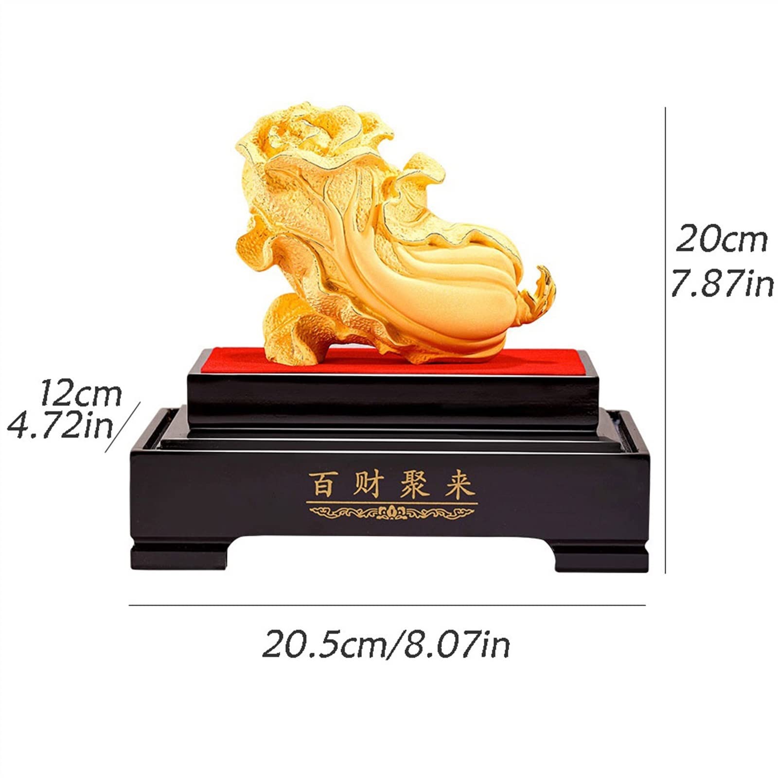 Estatua de Buda Zhaocai Repollo Decoración Artesanía Oficina Familiar Lucky Fengshui Estatua con Base Colección Regalo Decorativa de Buda Meditando