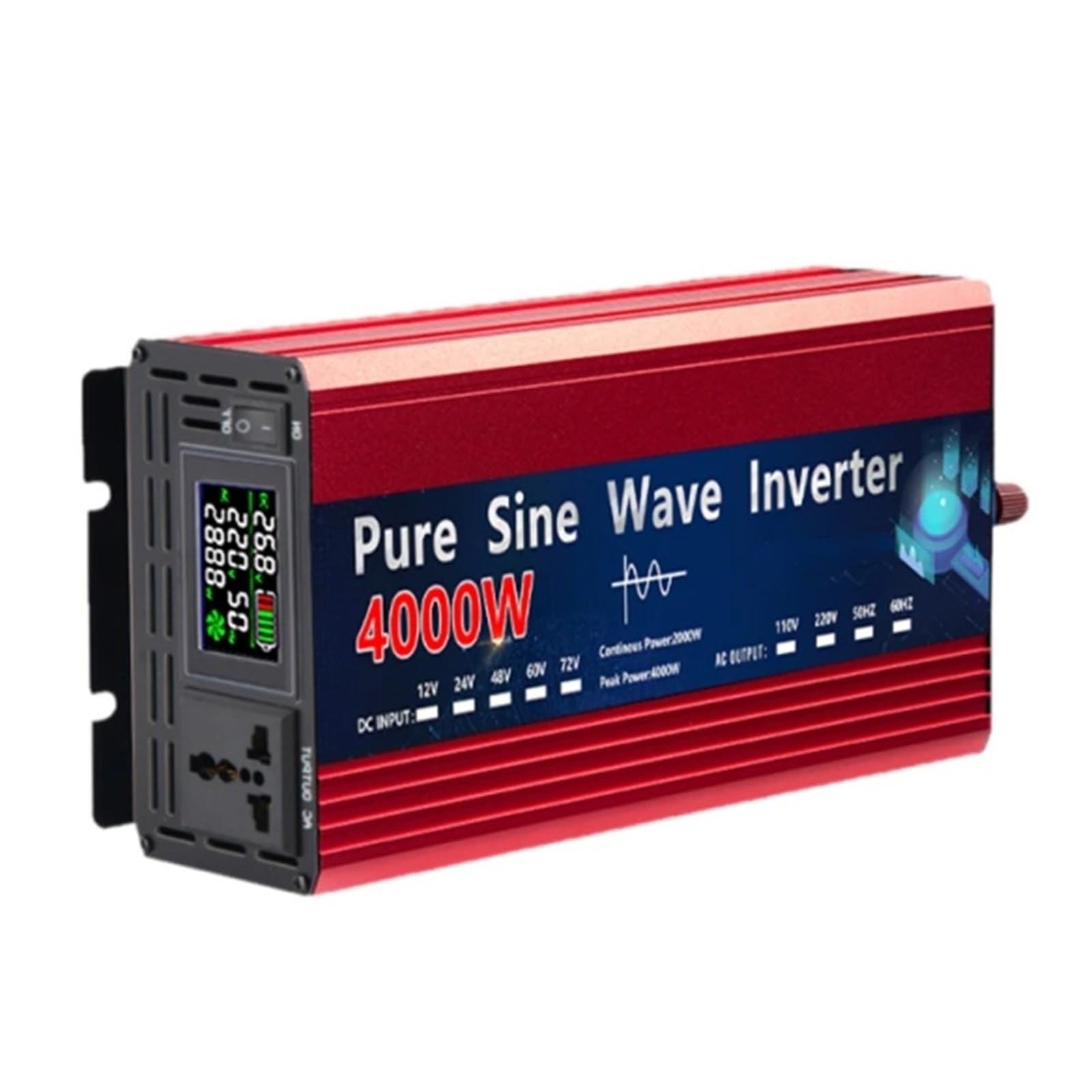 Power Inverter A Onda Sinusoidale Pura 12V 220V 24V CC A CA 110V/220V 2000W 3000W 4000W Convertitore Tensione Alimentazione Portatile Inverter Solare Auto Convertitore(12V,110V 60HZ,1000W)