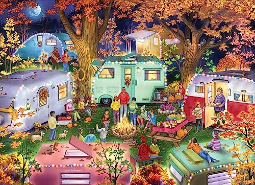 Vermont Christmas Company Camping in The Fall Jigsaw Puzzle 1000 Piece