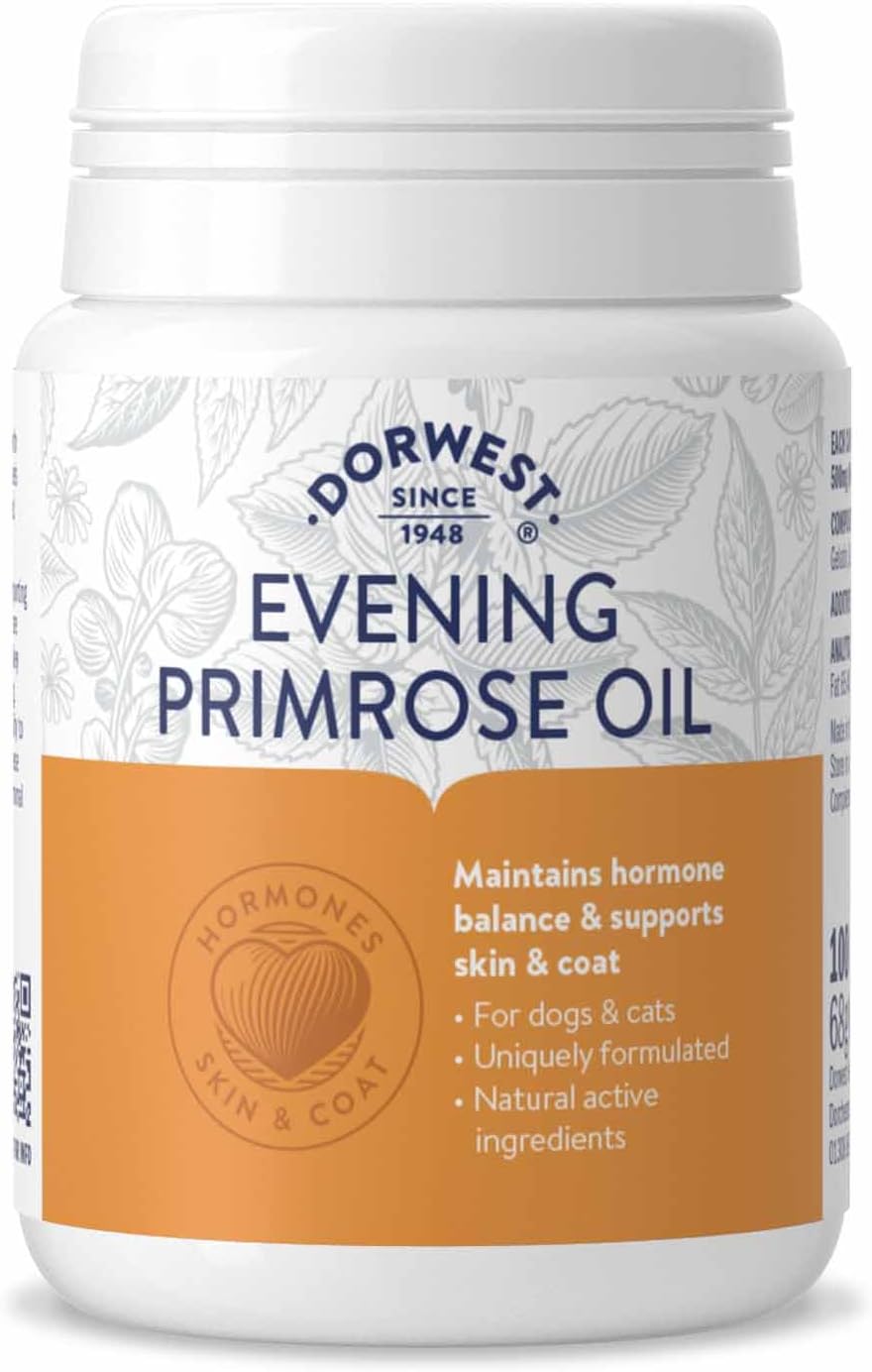 Evening Primrose Oil Capsules for Dogs and Cats 100 Capsules