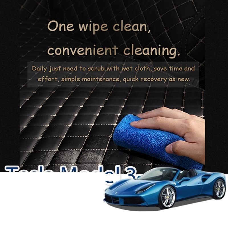 Auto leren Kofferbakmat voor MG ZS EV 2018-2023 2024 2022 2021 2020 2019, Kofferbak Beschermmat Waterdichte Antislip lade Voeringen Bagagemat op Maat Gemaakte Accessoire,D/Beige