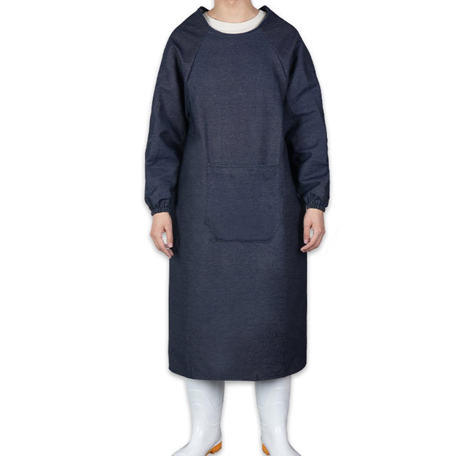 MERIGLARE Delantal de Soldadura Confeccionado en Denim Robusto Protección de Manga Larga Almacenamiento Fácil Gracias Al Bolsillo Comodidad Durante Largas, Longitud 112 Cm